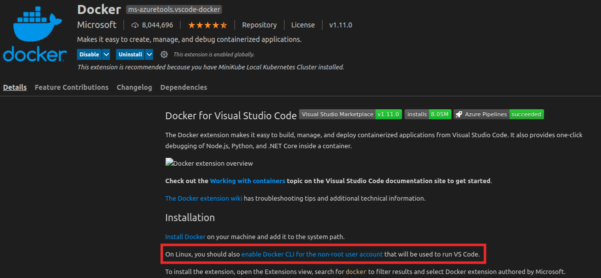 Docker VSCode Extension